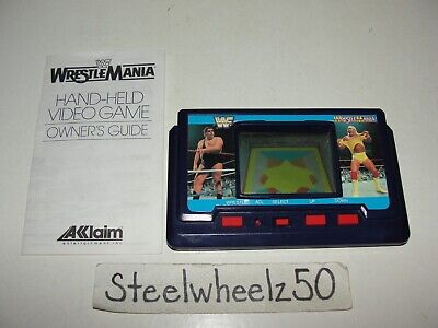 Wrestlemania Electronic Handheld Game & Instructions 1989 Acclaim Hulk Hogan HTF