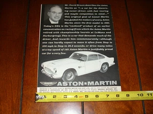 1962 ASTON MARTIN DB4 ORIGINAL AD - Picture 1 of 6