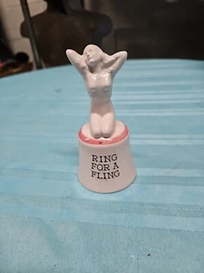 Ring For Fling Porcelain Gag Nudey Bell A Gift Corp Nice Vintage - Picture 1 of 10