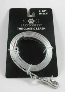 LAZYBONEZZ THE CLASSIC LEASH SILVER 48" L X 0.7" W NEW WITH PACKAGING - Picture 1 of 3