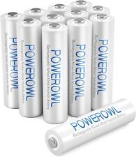 AAA Rechargeable Batteries 12 Pack, POWEROWL High Capacity Rechargeable AAA