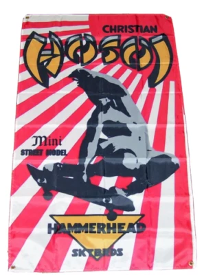 CHRISTIAN HOSOI SKATEBOARDS 3'X5' HAMMERHEAD FLAG BANNER MAN CAVE FAST SHIPPING - Image 1 of 4