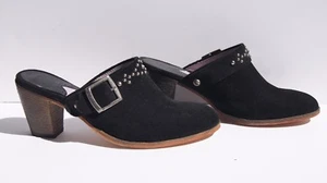 Johnston and Murphy Damenschuh schwarz Wildleder Nieten Metallschnalle Blockabsatz 7,5 - Bild 1 von 11