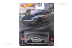 Tesla Roadster Argento/Nero American Scene 5/5 Reale Riders Hot Wheels 1:64 - Foto 1 di 1