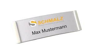 5 x Namensschild mit Magnet gewölbt Kunststoff weiss 70x20 mm NEU - Bild 1 von 3