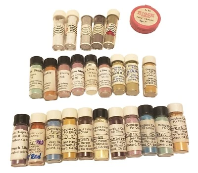 25 Porcelana China Pintura en Polvo Jane Marcks Ann Cline Jean Harper Rojo Púrpura Foto 1 de 4