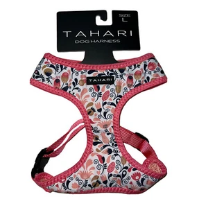 Tahari Pink Floral Print Chest Plate Harness Puppy Dog Size L NWT - Picture 1 of 4
