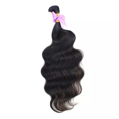 Unprocessed Bulk Brazilian Soft Wavy Bulk Braiding Human Hair Extension No Weft - Image 1 of 4