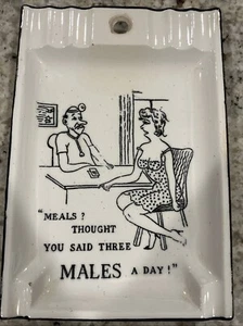 Vintage Mid Century NAUGHTY/RISQUE CARTOON CERAMIC ASHTRAY Made In Japan - Picture 1 of 5