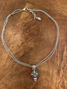Beautiful Brighton Silver Necklace Pendant Adjustable Length Double Strand Chain - Picture 1 of 4