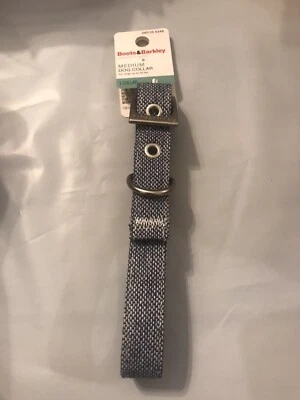 Botas de nailon trenzado azul marino y blanco con cuello de perro y cebada medianas hasta 50 libras Foto 1 de 4