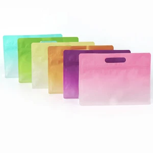 Color Paper Kraft Favor Gift Bags with Zipper Lock Side Gussets and Flat Bottom - Picture 1 of 6