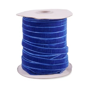50 Yards Dark Blue Single-faced Velvet Ribbon Clothes Accessories 3/8 inch(10mm) - Picture 1 of 8