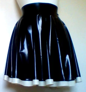 Latex Gummi Kreislaufrock TV UNISEX SEXY SCHWARZ WEISS GRÖSSE: S M L XL - Bild 1 von 2