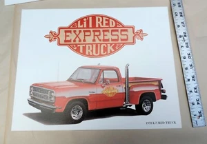 Lil Red Express Muscle Truck 1978 Dodge Truck 11"x14" Licensed Lithograph Print - Picture 1 of 1