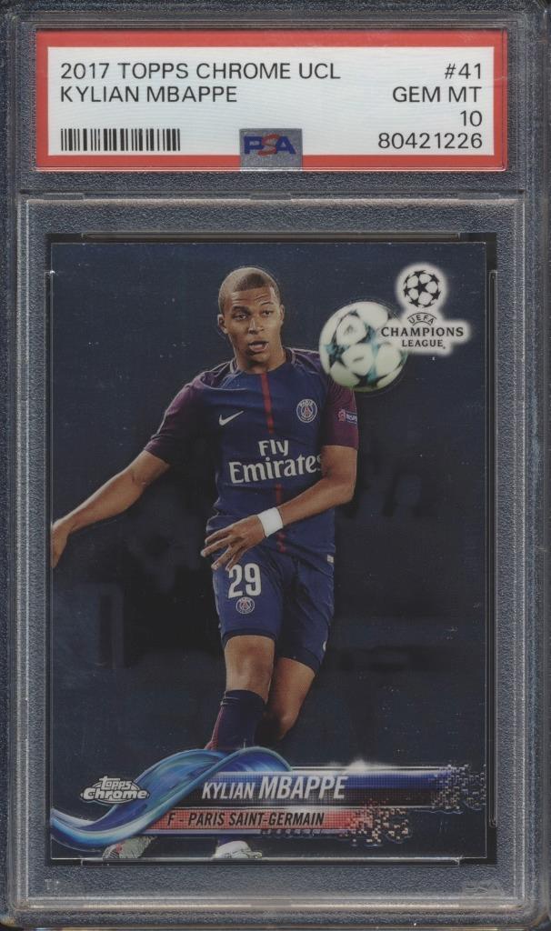 2017 Topps Chrome UCL Kylian Mbappe #41 PSA 10 e10