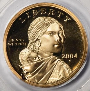 2004 S PCGS PR66DCAM Deep Struck Thru Sacagawea Proof Dollar Mint Error - Picture 1 of 5