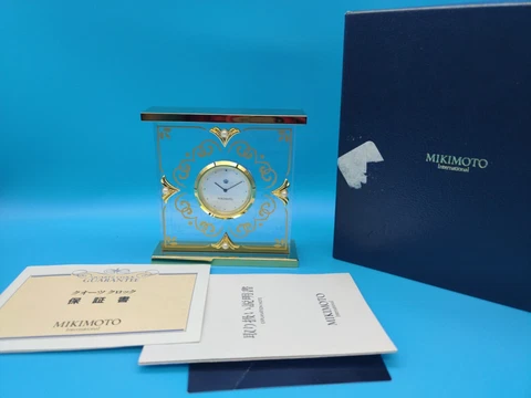 Mikimoto Small Desk/Shelf/Vanity Clock With Pearls & Mother of Pearl 2000 Cover