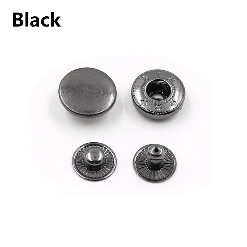 10 Set Snap Fasteners Press Studs Buttons Leather Brass Sewing Accessory 10-20mm - Image 1 of 4
