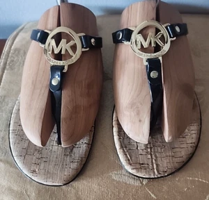 Michael Kors MK Plastic Cork Thongs Flip Flops Dark Blue Size 7M - Picture 1 of 5
