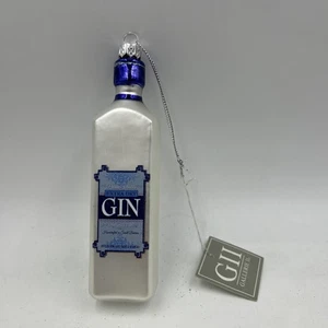 Gin Bottle glass ornament with glitter accents New Christmas - Picture 1 of 2