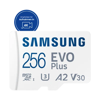 Samsung EVO Plus microSDXC™ UHS-I Speicherkarte - 256 GB - Bild 1 von 4