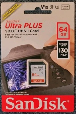 SanDisk - Ultra Plus 64GB SDXC UHS-I Memory Card - Image 1 of 2