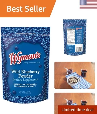 Polvo de arándano silvestre resellable de 8 oz - Impulso antioxidante para batidos y hornear Foto 1 de 4