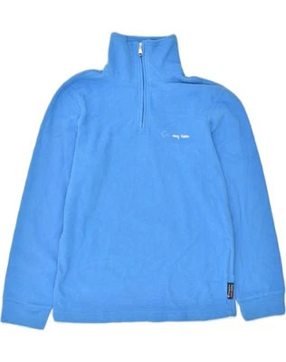 CHAMPION Boys Zip Neck Fleece Jumper 11-12 Years Blue Polyester XC20 - Image 1 of 3