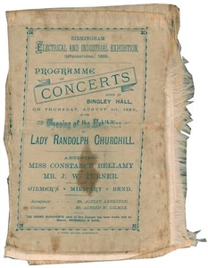 Birmingham Electrical and Industrial Exhibition International 1889 Programme - Imagen 1 de 1
