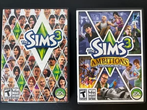 The Sims 3 PC Game 2009 plus The Sims 3 2010 Ambitions Expansion Pack Complete - Picture 1 of 8