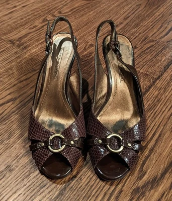 Tacones Circa By Joan & David charol marrón con detalle de piel de serpiente talla 6 Foto 1 de 4