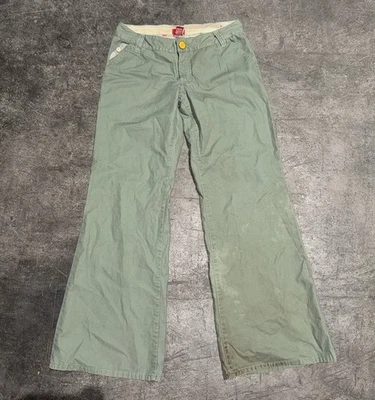 Vintage Y2k Mossimo Army Green Low Ride Super Wide Leg Flare Pants Size 7  - Image 1 of 4