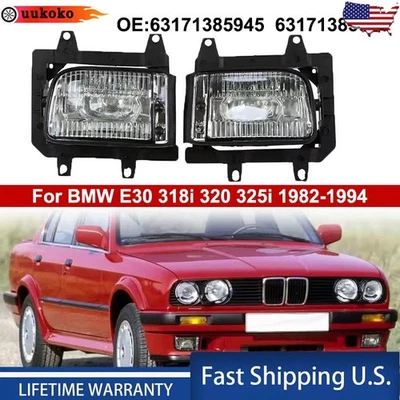 Front Bumper Fog Light For BMW E30 318i 320 325i 1982-1994 Daytime Running Light Foto 1 de 4