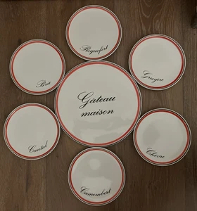 Set of 7 - Waechtersbach West Germany French Cheese & Cake Plate brie camembert - Picture 1 of 4