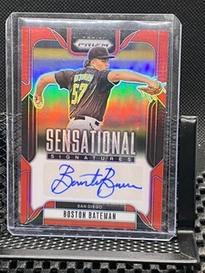 Boston Bateman 2025 Prizm - Sensazionale Firma / Auto - Rosso #76/99 Padres - Foto 1 di 2