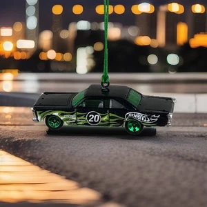 Hot wheels 65 Ford Galaxy 500 2019 Black Car Auto OOAK Custom Christmas Ornament - Bild 1 von 8