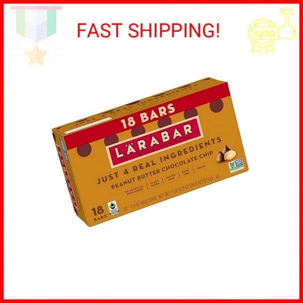 Chispas de chocolate con mantequilla de maní Larabar, barras de frutas y nueces, sin gluten y veganas, Foto 1 de 2