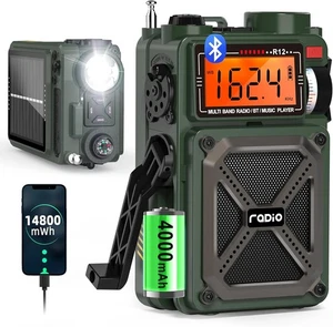 Greadio Portable Shortwave Radios with NOAA Weather Radio, 14800mWh Digital Radi - Picture 1 of 8