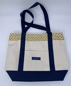 Vineyard Vines Heritage Tie Silk Weekender Tote Custom MS Logo Yellow Blue - Picture 1 of 20