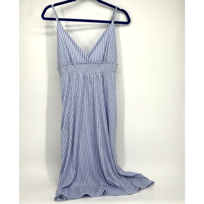 Camisón Babydoll LAURA ASHLEY para mujer mediano azul a rayas bolsillos Foto 1 de 4