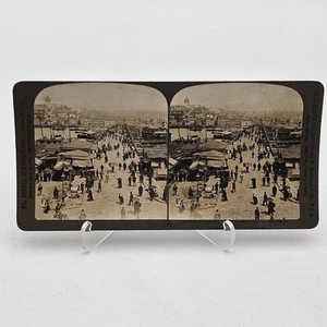 TÜRKEI berühmte Galatabrücke in Konstantinopel Schlusssteinansicht Stereoview Karte 1901 - Bild 1 von 4