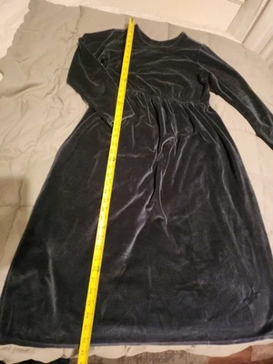 LL Bean Vestido Terciopelo Verde Oscuro 8 M Foto 1 de 4