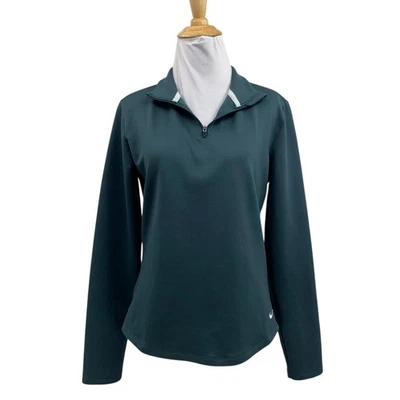 Camisa Nike Para Mujer S Pequeña Evergreen Calce Térmico Manga Larga 1/4 Cremallera Suave Vellón Foto 1 de 4