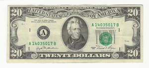 $20 Series 1981 off center serial numbers A 14035017 B - Picture 1 of 2