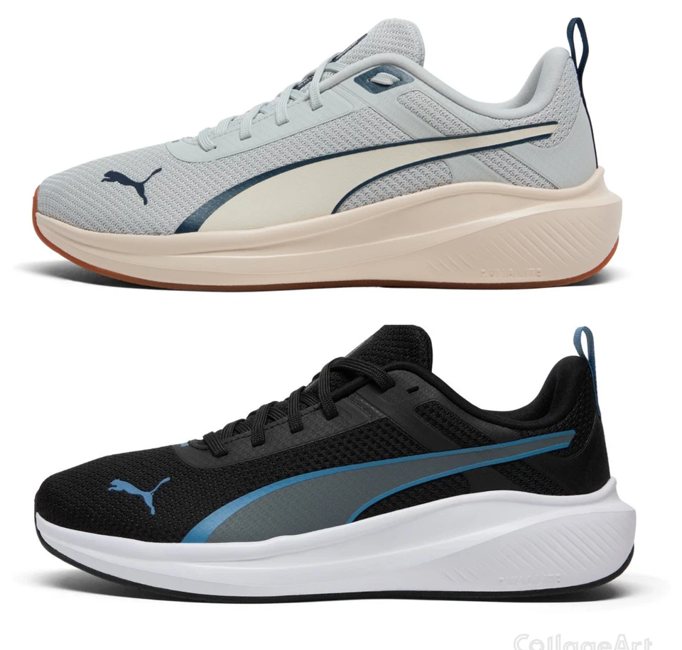 彪马“Rocket Fuel”男式跑步鞋冷浅灰色/黑色全新带盒! — 第 1/1 张图片