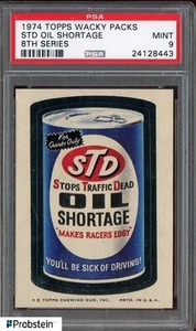 1974 Topps Wacky Packs STD Oil Shortage N/A PSA 9 - Picture 1 of 2