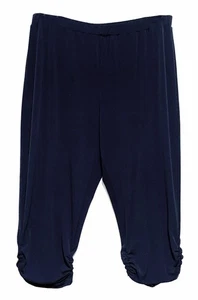 Susan Graver QVC Dark Navy Blue Pull-On Cropped Pants with Stretch, size L - Picture 1 of 5