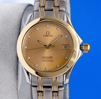 Mens Omega Seamaster 18K Gold Automatic Chronometer watch - Diamond Dial 2301.15 - Image 1 of 4