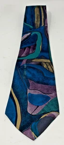 Corbata abstracta multicolor Contissima 100 % seda hecha a mano - Imagen 1 de 3
